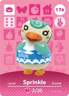 SPRINKLE #176 ANIMAL CROSSING Series 2 AUTHENTIC Nintendo Amiibo Card US VERSION