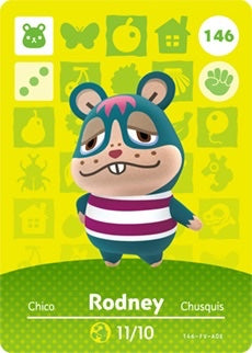 RODNEY #146 Animal Crossing Series 2 AUTHENTIC Nintendo Amiibo Card US VERSION