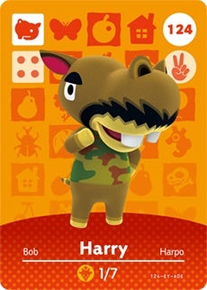 HARRY #124 ANIMAL CROSSING Series 2 AUTHENTIC Nintendo Amiibo Card US VERSION