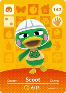 SCOOT #147 Animal Crossing Series 2 AUTHENTIC Nintendo Amiibo Card US VERSION