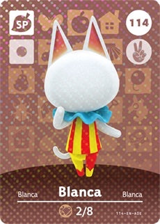 BLANCA #114 ANIMAL CROSSING Series 2 AUTHENTIC Nintendo Amiibo Card US VERSION