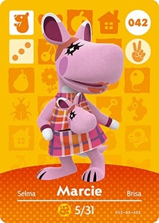 MARCIE #042 ANIMAL CROSSING Series 1 AUTHENTIC Nintendo Amiibo Card US VERSION