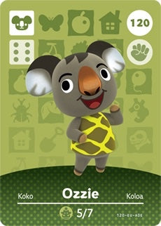 OZZIE #120 ANIMAL CROSSING Series 2 AUTHENTIC Nintendo Amiibo Card US VERSION