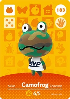 CAMOFROG #183 ANIMAL CROSSING Series 2 AUTHENTIC Nintendo Amiibo Card US VERSION