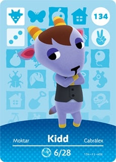 KIDD #134 ANIMAL CROSSING Series 2 AUTHENTIC Nintendo Amiibo Card US VERSION