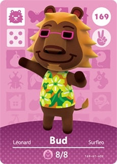 BUD #169 ANIMAL CROSSING Series 2 AUTHENTIC Nintendo Amiibo Card US VERSION