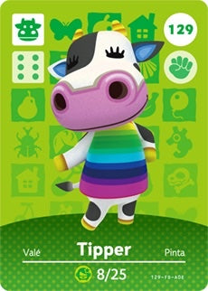 TIPPER #129 ANIMAL CROSSING Series 2 AUTHENTIC Nintendo Amiibo Card US VERSION