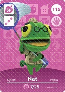 NAT #115 ANIMAL CROSSING Series 2 AUTHENTIC Nintendo Amiibo Card US VERSION