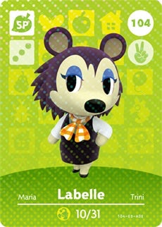 LABELLE #104 ANIMAL CROSSING Series 2 AUTHENTIC Nintendo Amiibo Card US VERSION