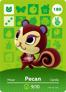 PECAN #180 ANIMAL CROSSING Series 2 AUTHENTIC Nintendo Amiibo Card US VERSION