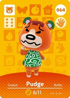 PUDGE #064 Animal Crossing Series 1 AUTHENTIC Nintento Amiibo Card US VERSION